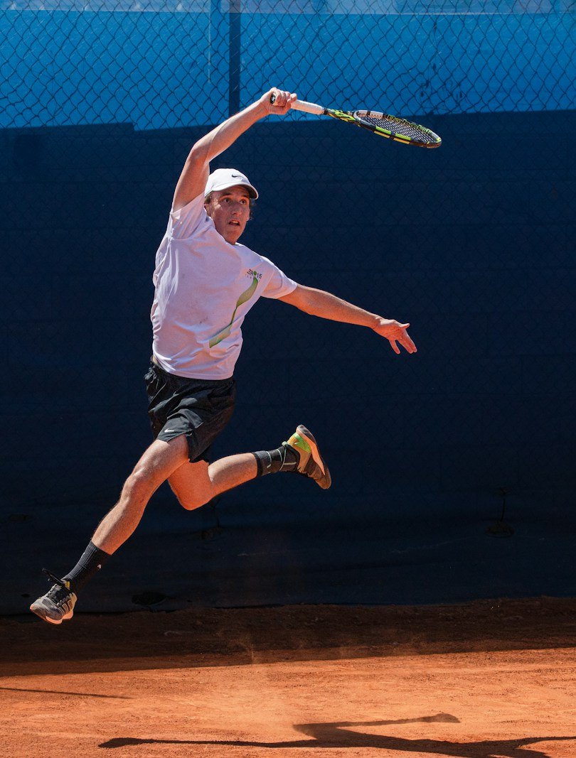 Tennis athlete in training